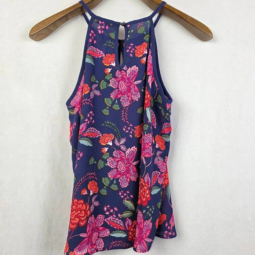 Paper Moon Petite Floral Tank Blouse Navy SP - Picture 5 of 10